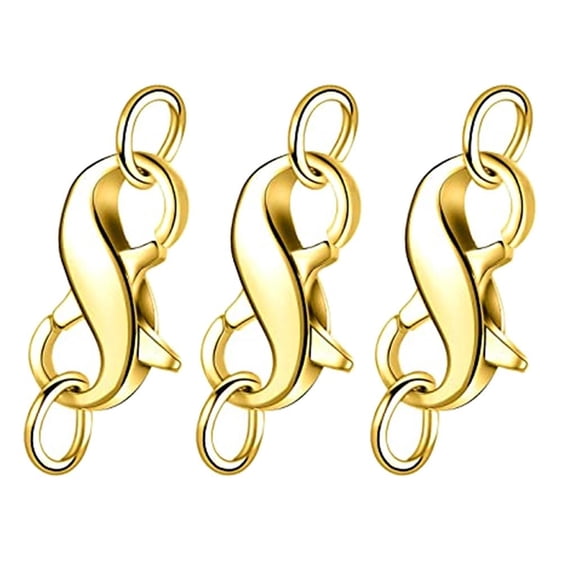Giaone 3pc Lobster Clasp Lock Double Open Figure Eight DIY Jewelry Finding Repair Kit