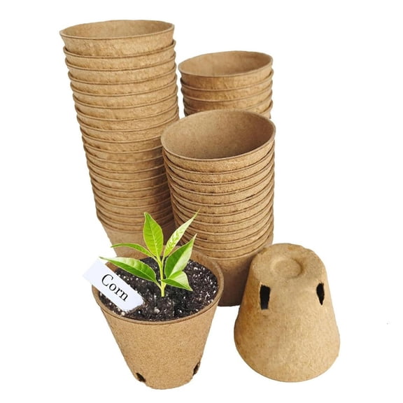Giaone 45pack Paper Pulps Seedling Tray Biodegradables Planting Cups with Label For Organic Farming Enthusiasts
