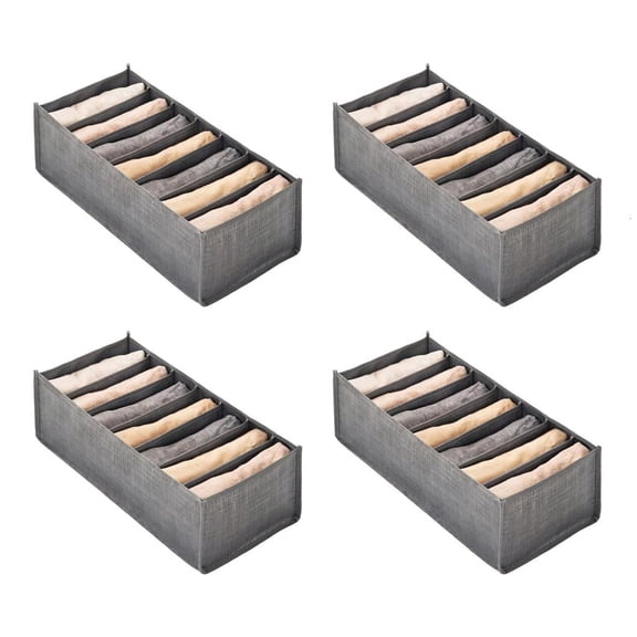 Giaone 4PCS Foldable Drawer Organizers 7 Sections For Clothes