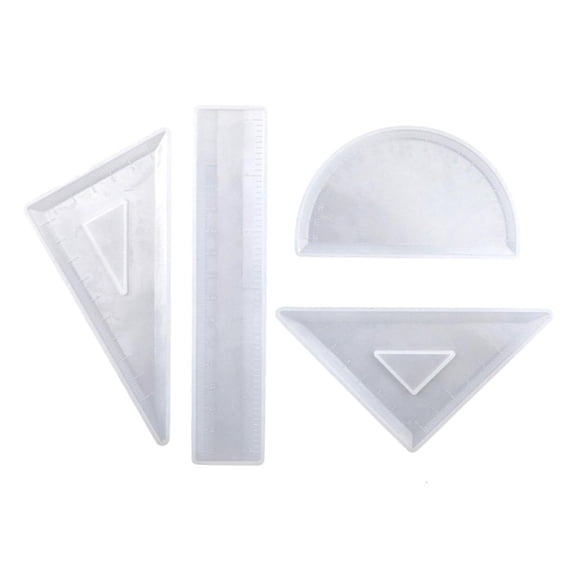 Giaone 4pcs Ruler Resin Silicone Mold, Protractor Triangle Ruler Right Angle Rulers