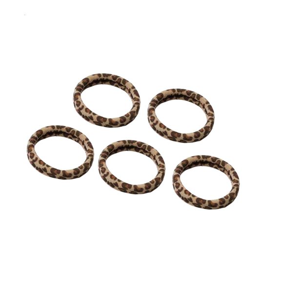 Giaone 5 Piece Fashionable Scrunchies Seamless Edge Leopard Print Hair Accessories