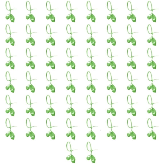 Giaone 50pcs Green Leaves Zip Ties for Garden Plant Supporting Indoor Outdoor Decoration