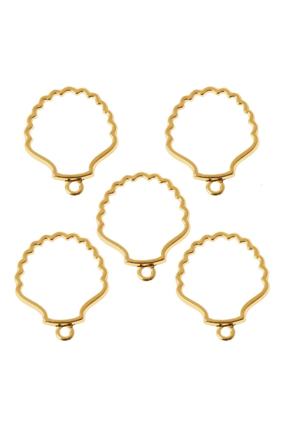 5Pcs Blank Frame Pendant for Jewelry Making Round for Shell Bezel Pendant