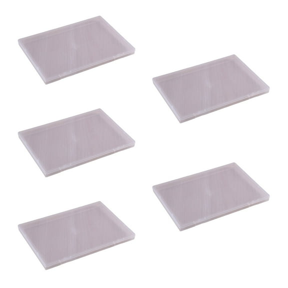 Giaone 5pcs Flat Plastic Storage Case for Papers and Small Tools Stackable Small Boxes