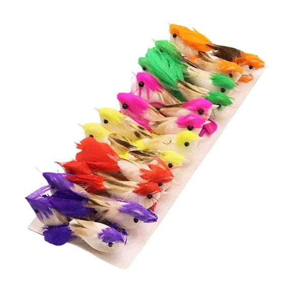 Giaone 6/24Pcs Simulation Sparrows Artificial Bird Ornaments For Patio Tree Display And Garden Yard Decoration