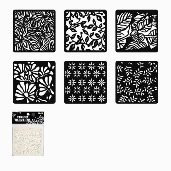 Giaone 6 Pcs Layering Stencils Drawing Templates Hollow Out Album Painting Stencils