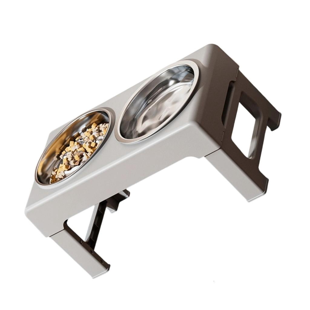 Giaone Adjustable Elevated Dog Feeder With Slow Feeder Bowl And Stainless Steel Dishes