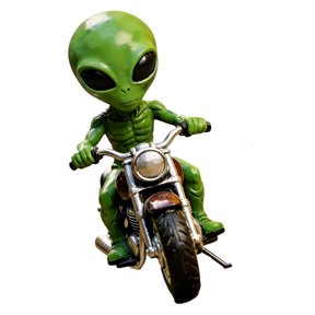 Giaone Alien Riding Motorcycle Decors Figurine Resin Accent for Desk and Theme Room