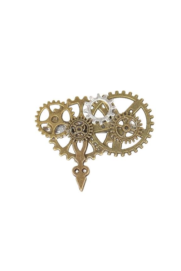 Antique Gear Brooch Pin Collar Jewelry Steampunk Costume Accessories