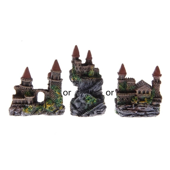 Giaone Aquarium Resin Castle Decoration Fish for Tank Betta Cave Rock House Hideouts