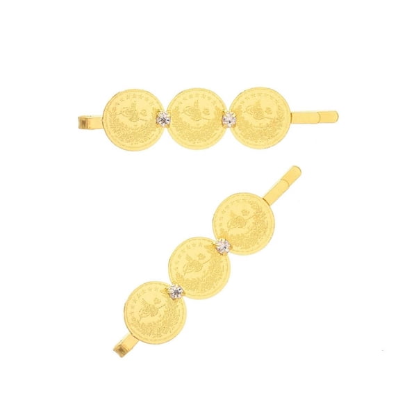 Giaone Ethnic Hair Clip with Gold Coins Ethnic Hair Accessories Metal Women Hairwear