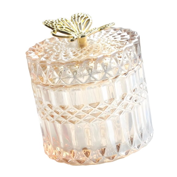 Giaone Artistic Clear Butterfly Design Glass Jar Easy Open Storage Container Perfect For Organizing Stationery And Decors