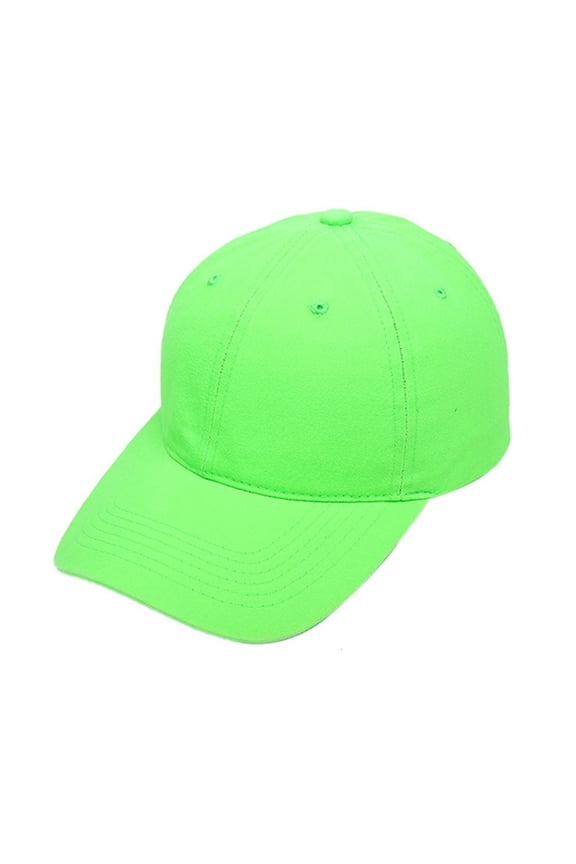 Baseball Cap Adjustable Size Outdoor Sports Unisex Bright Neon Solid Color Hat