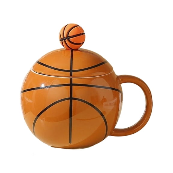 Giaone Basketball Shape Ceramic Coffee Mug 420ml for Teas Milk Home Sports