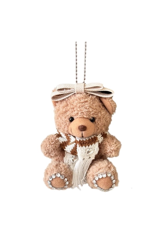 Bear Keyring Plush Bows Bears Keychain Stuffed Pendant Phone Back Clip