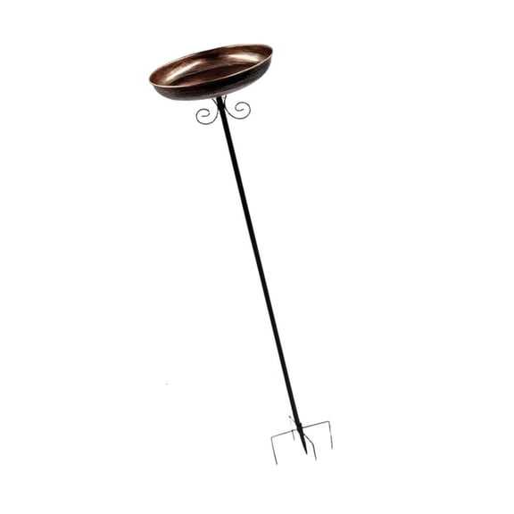 Giaone Beautiful 31 Inch Tall Iron Bird Bath With Delicate Openwork Pattern For Deck And Yard