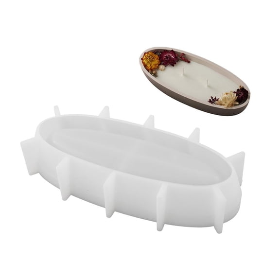Giaone Boats Shape Tray Silicone Mold DIY Candle Holder Crafts Plate Plaster Mold