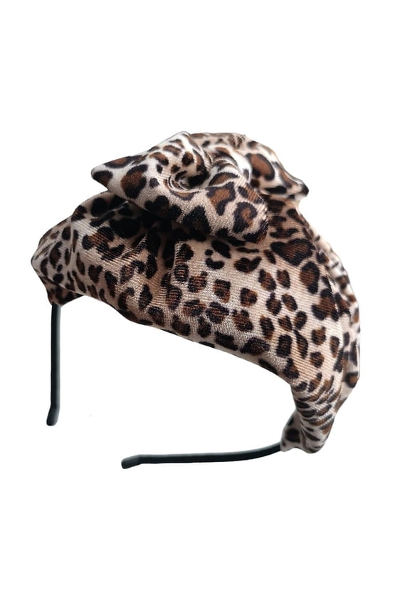 Bowknot Leopard Pattern Hat Hair Hoop Women Wedding Hairband for Theme Parties