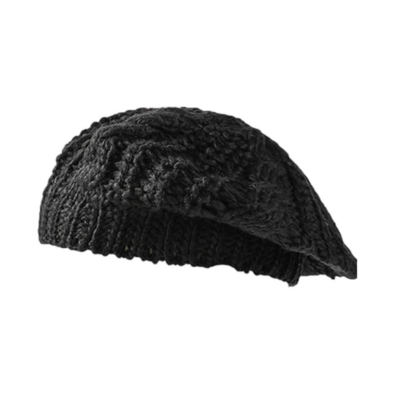 Giaone Cable Knitted Slouch Hat Thick Warm Hat for Office Women Daily Head Warmth