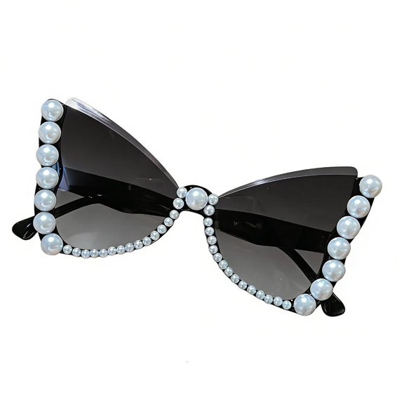 Giaone Cats Eye Sunglasses Adorned With Pearls For Casual And Formal Occasion