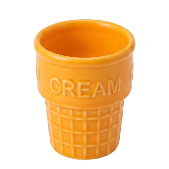 Giaone Ceramic Ice Cream Bowl Fun Cone Shape Sundae Dessert Container Perfect For Candy Fruit And Yogurts