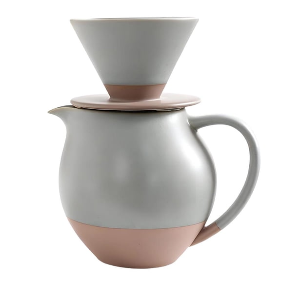 Giaone Ceramic Pours Over Coffee Brewer Dripper And Carafe Pots Set For Hot And Cold Brewing Coffee Enthusiasts