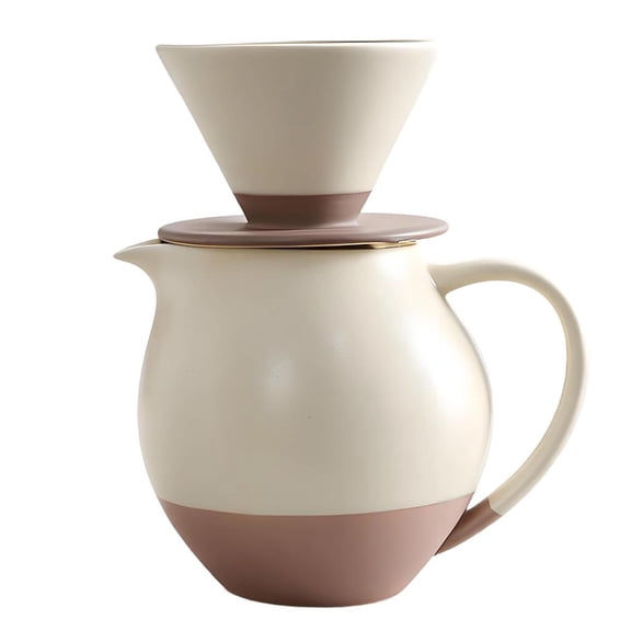 Giaone Ceramic Pours Over Coffee Brewer Dripper And Carafe Pots Set For Hot And Cold Brewing Coffee Enthusiasts