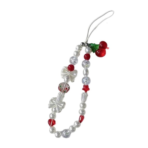 Giaone Charming Cherry Beaded Camera Wrist Strap Phone Lanyard for Phones and Bags