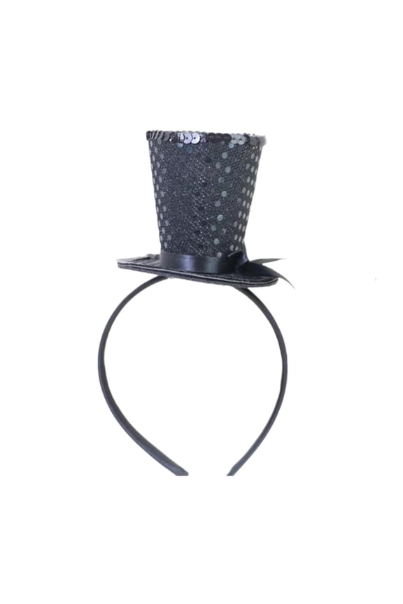 Children Hair Hoop with Glitter Top Hat for New Year Party