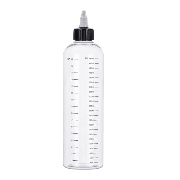 Giaone Clear Measuring Hair Applicator Bottle Liquid Squeeze Dispenser for Bathroom