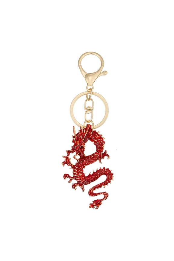 Colorful Crystal Keyring Chinese Dragon Key Chain Stylish Pendant Decoration