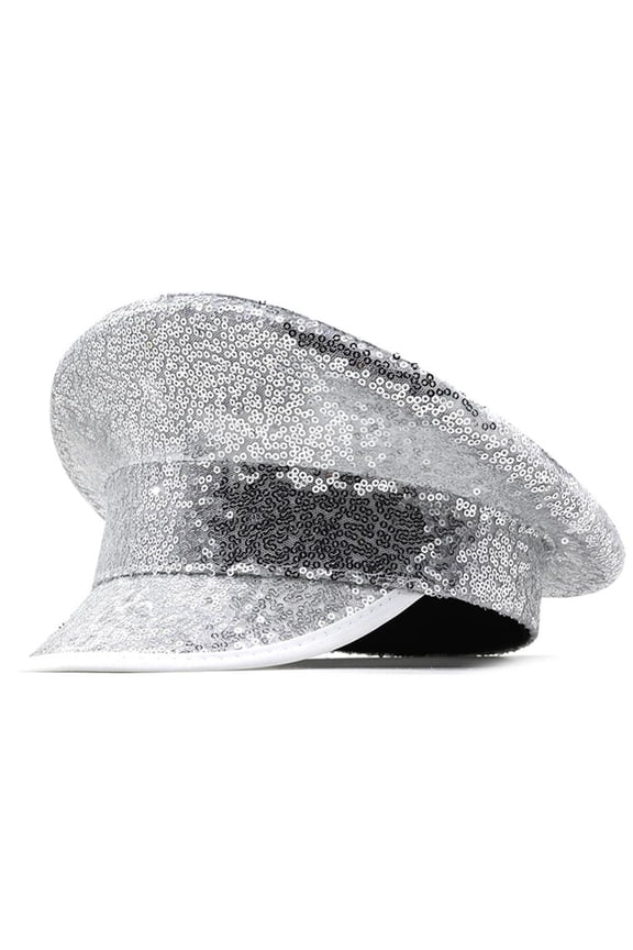 Cool Disco Hat Glinting Mirrored Captain Hat for Carnivals Music Festival