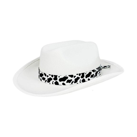 Giaone Cow Print Childrens Cowboy Hats Warm Stylish Outdoor Party Wear