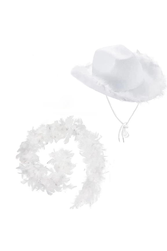 Cowgirl Hat Barrette Hat Hat with Feathers Scarf Girls Cowboy Hat