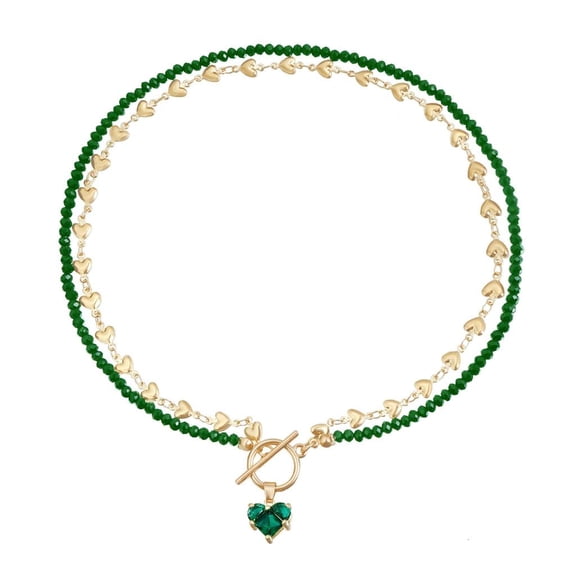 Giaone Fashionable Heart Zircon Pendant Necklace Ideal for Trendsetters Outfits