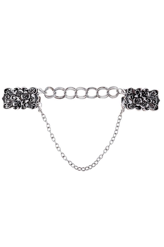 Creative Sweater Chain Metal Buckle Pendant Necklace Scarf Clip Decoration C