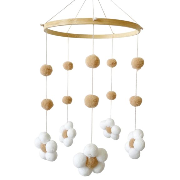Giaone Crib Mobile for Girl Felt Flower Nursery Mobile Mobiles Ceiling Mobiles for Christmas