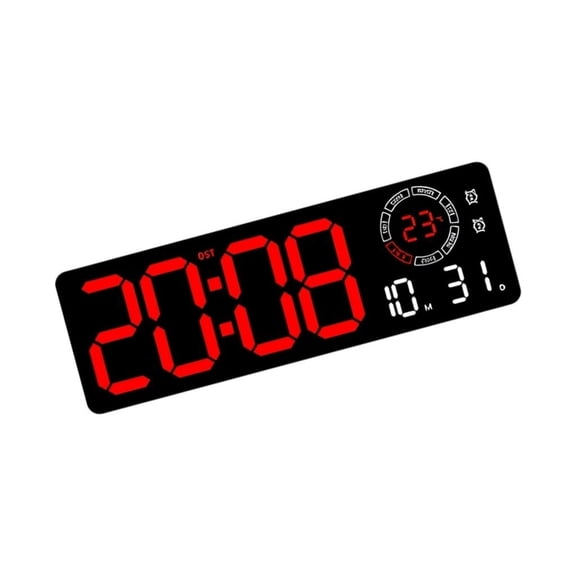 Giaone Customizable Wall Clock With Date Temperature Display Nightlight Timer Function