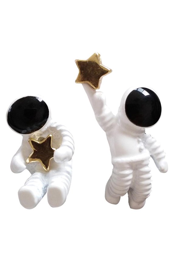 Cute Asymmetric Earrings Space Astronauts Cats Catch Fish Dangle Earrings Jew