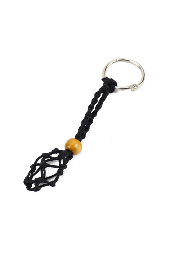 DIY Keychain Unfinished String Lanyard Keychain Crystal Stone Holder
