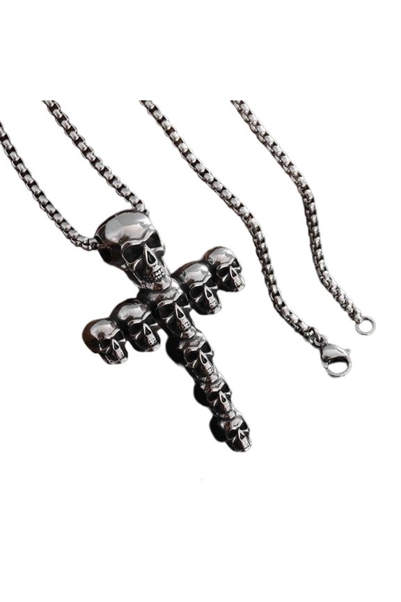 Dark Fashion Crosses Pendant Necklace Adjustable Chain Gothic Jewelry Gift