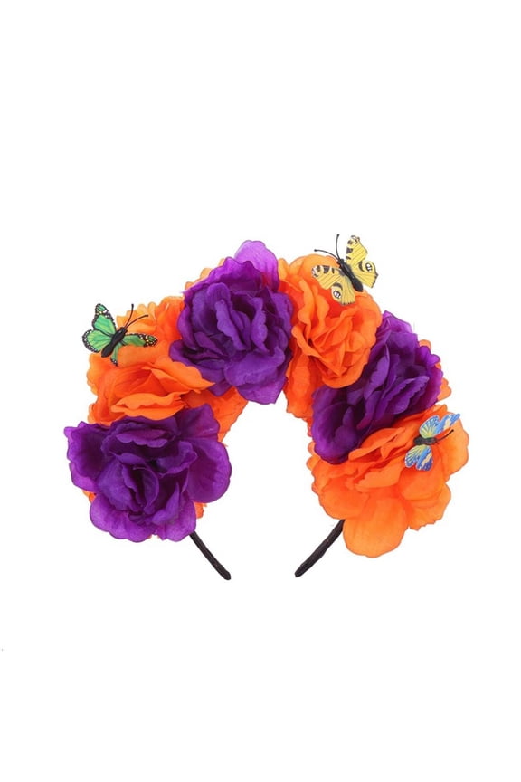 Day of the Dead Flower Headband Crown Costume Hair Accessories