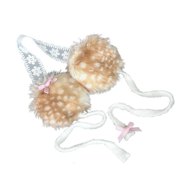 Giaone Deer Pattern Plush Earmuffs Boneless Ear Warmers Ear Cover For Winter Wear