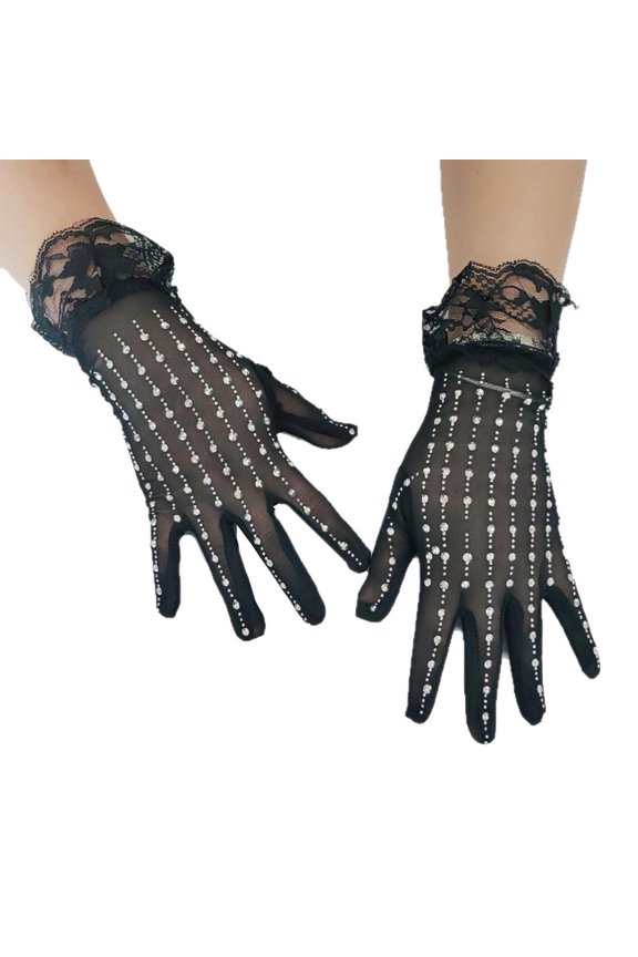 Delicate Embroidered Gloves For Special Event Soft Textured Comfort