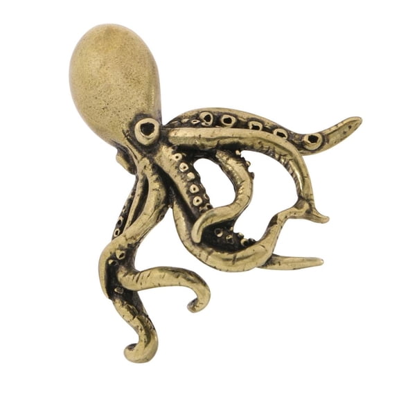 Giaone Detailed Brasses Octopuses Model Antique Marine Figurine for Bookshelf Decors