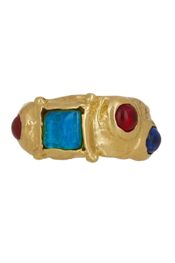 Distinctive Women's Rings with Vibrant Rhinestones in a Vintage Baroque Style
