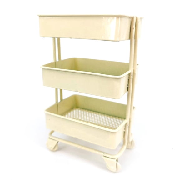 Giaone Dollhouse Furniture Accessories Rolling Utility Cart Rack Mini Scene Model