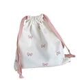 thumbnail image 1 of Giaone Drawstring Bag Portable Storage Pouch Cosmetic Bag Bows Makeup Bag for Travel, 1 of 19