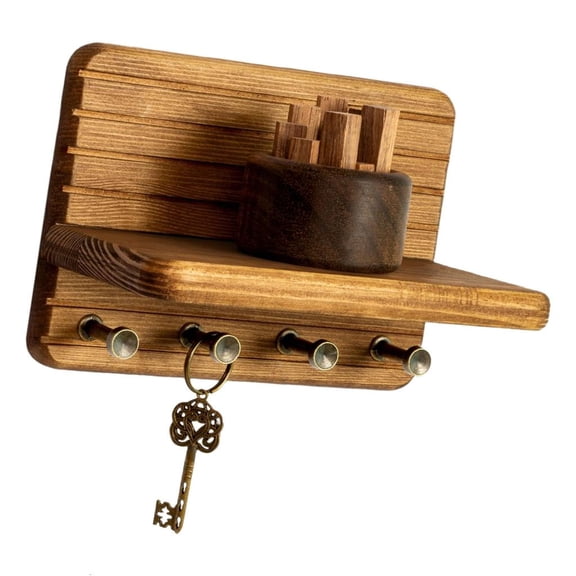Giaone Easy Installation Wall Mounted Wood Holder Shelf For Entryway Storage Organizers