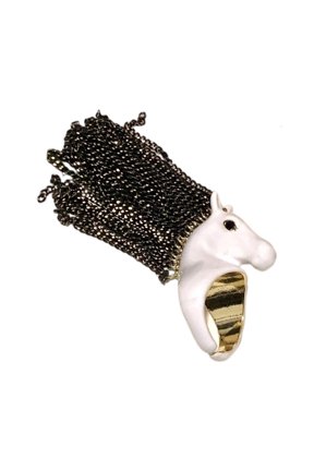 Elegant Adjustable Zebras Head Fringe Rings Alloy Statement Jewelry For Her